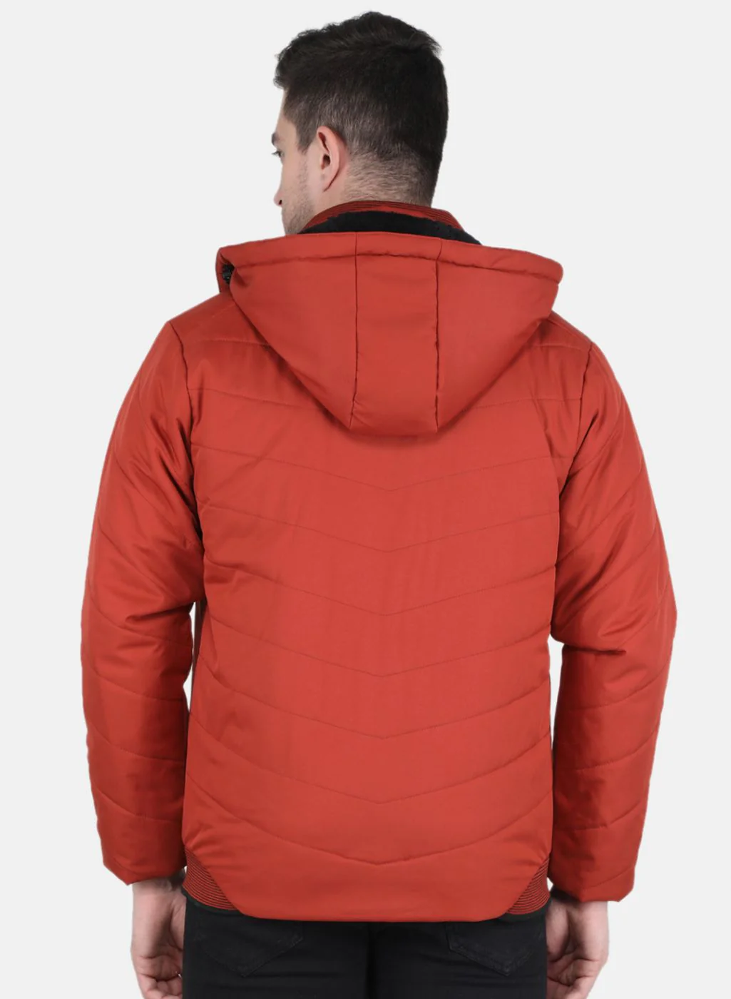 Men Orange Solid Jacket - Image 3
