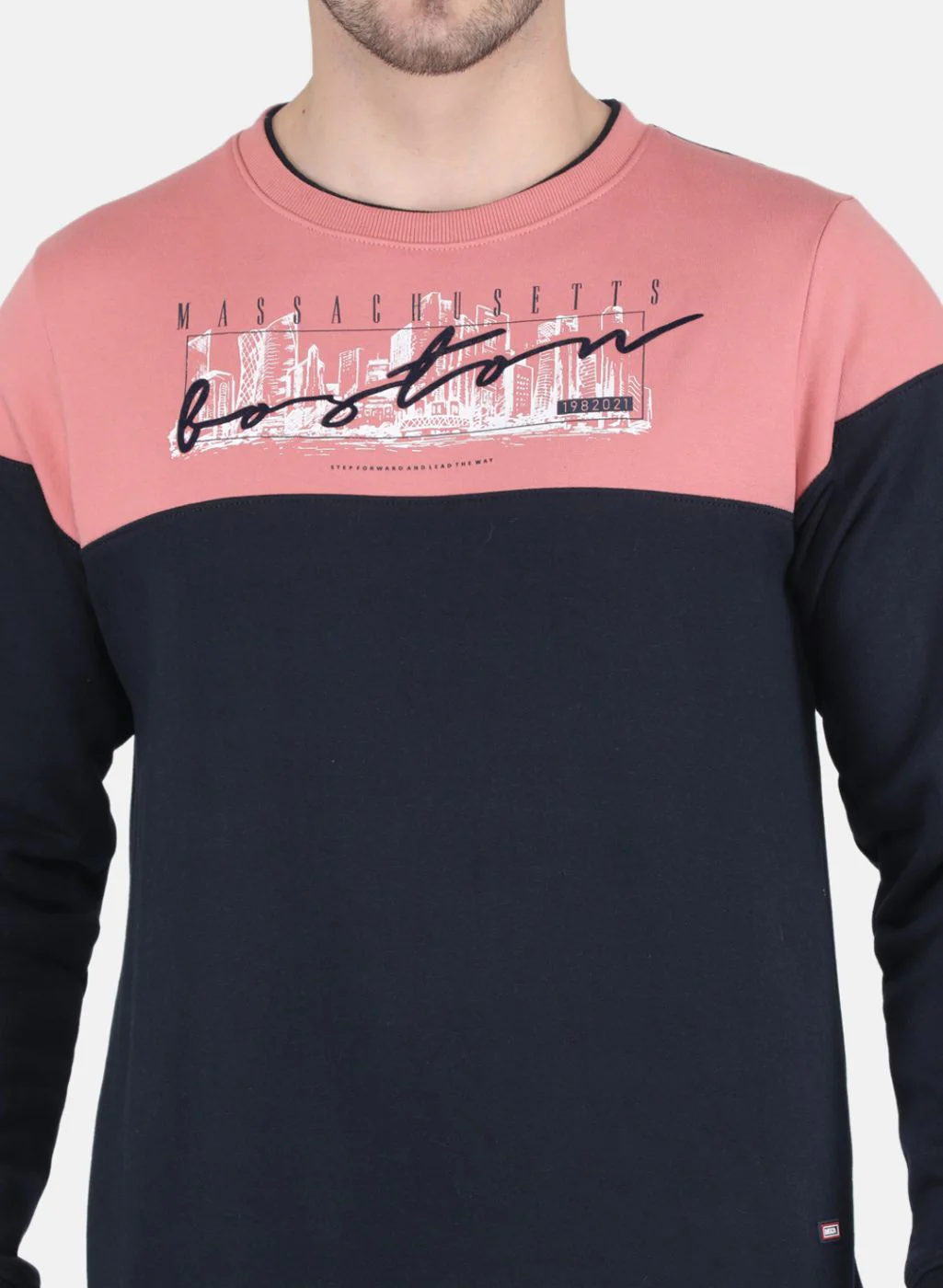 Men Peach Solid Sweatshirt - Image 5