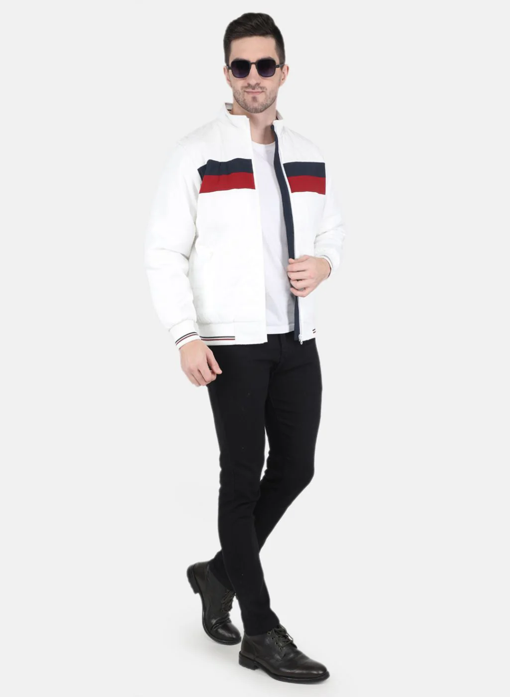 Men White Solid Sweatshirt - Image 4
