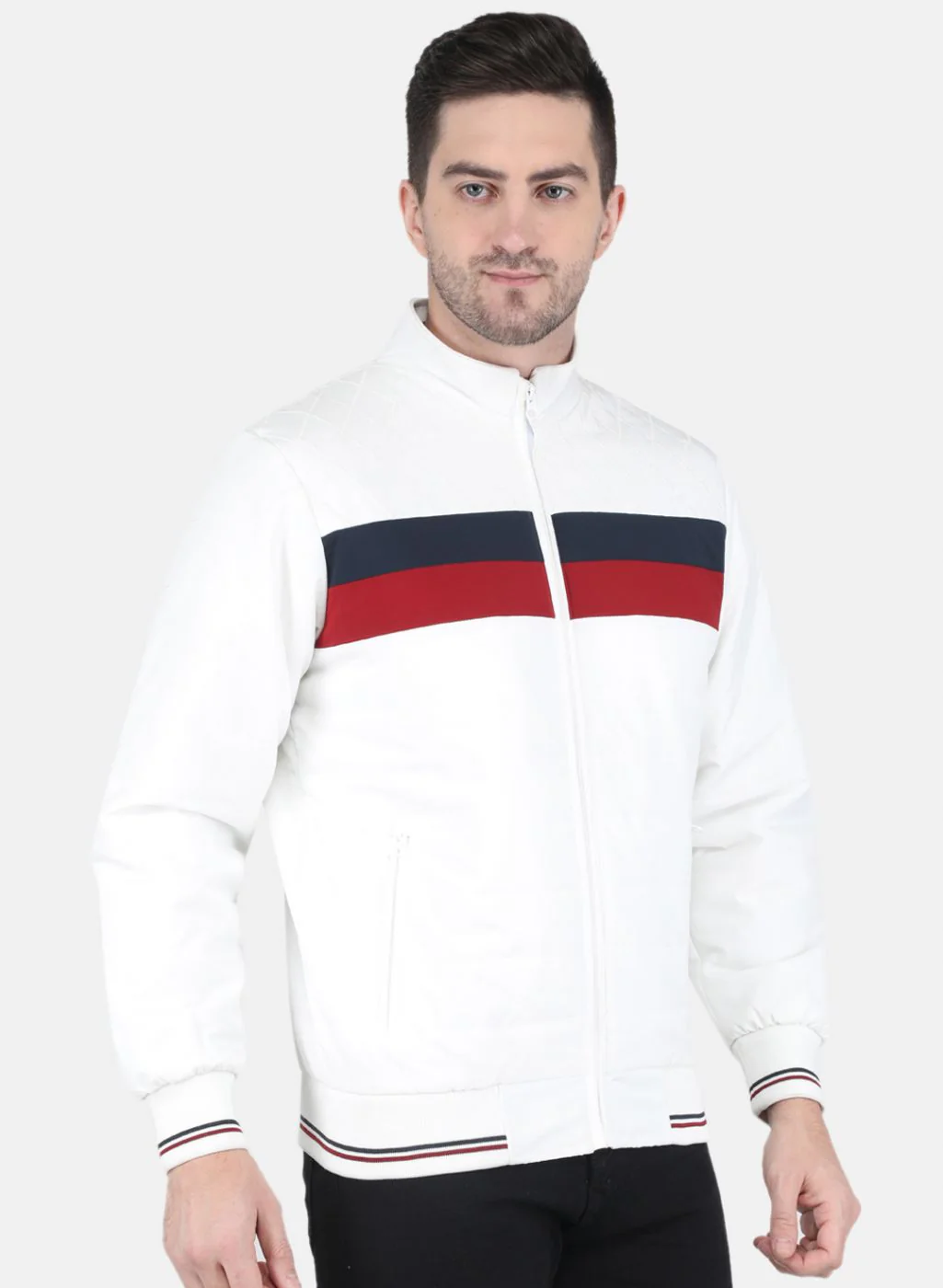 Men White Solid Sweatshirt - Image 6