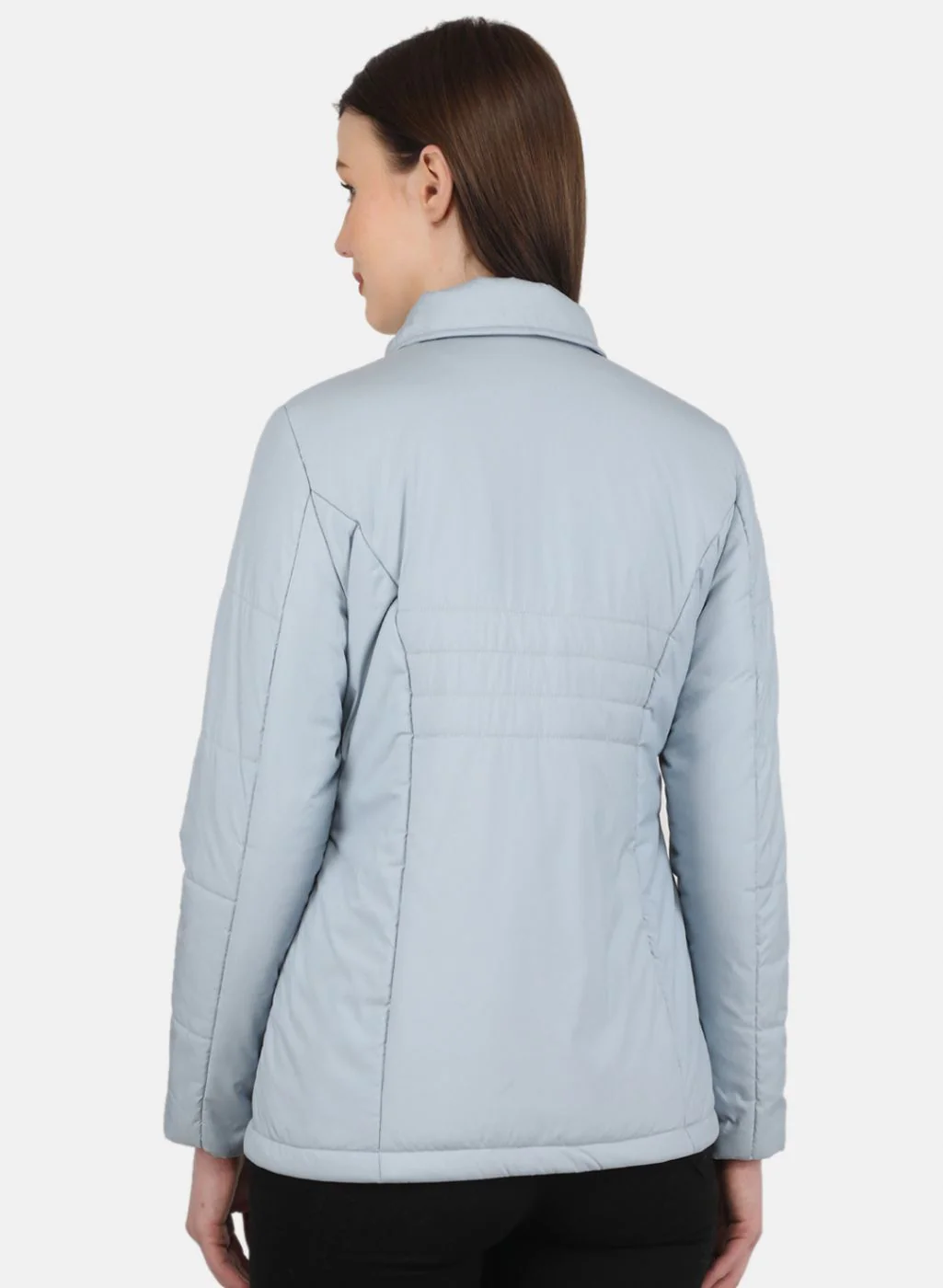 Women Blue Solid Jacket - Image 3
