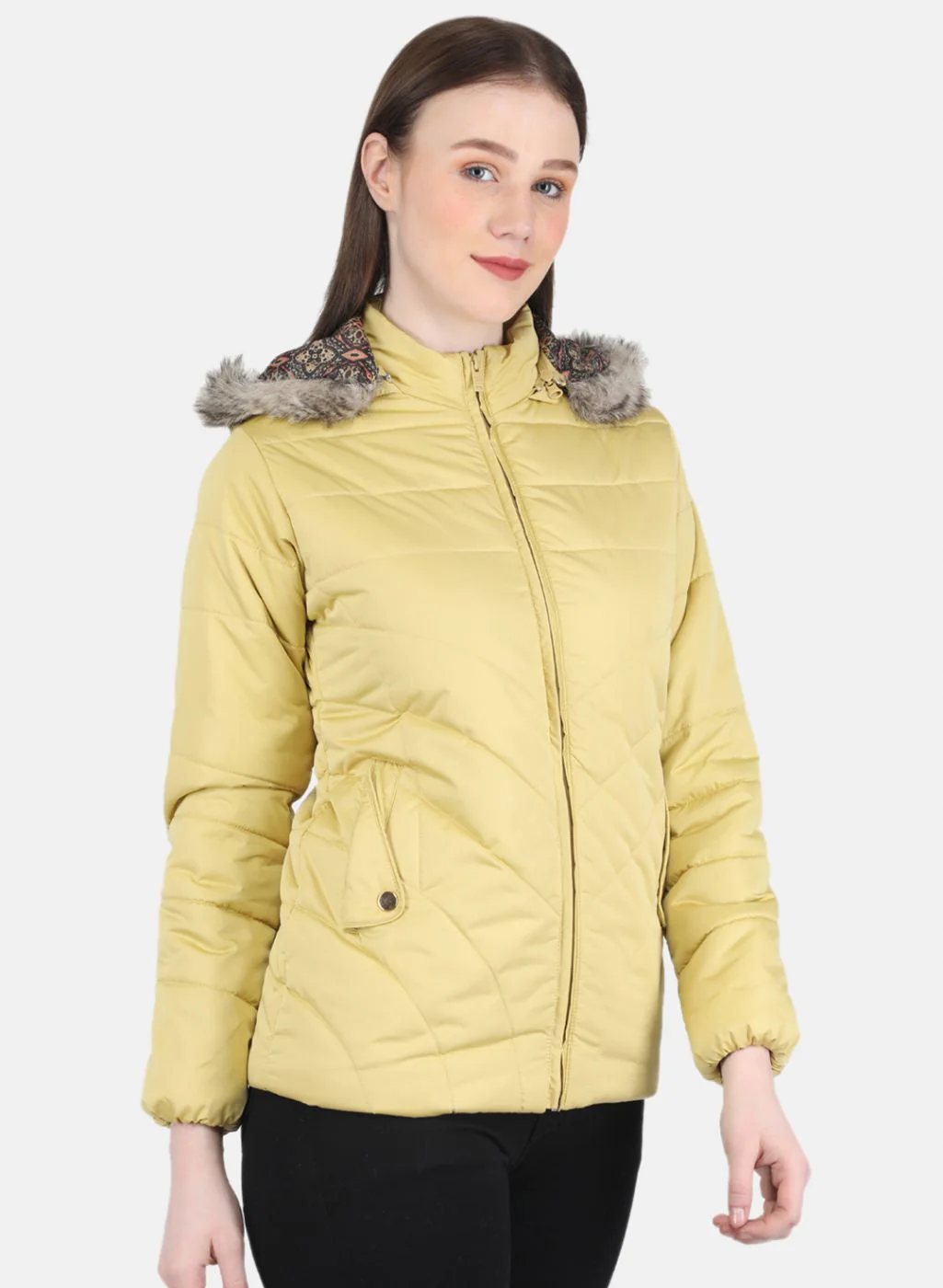Women Mustard Solid Jacket - Image 6