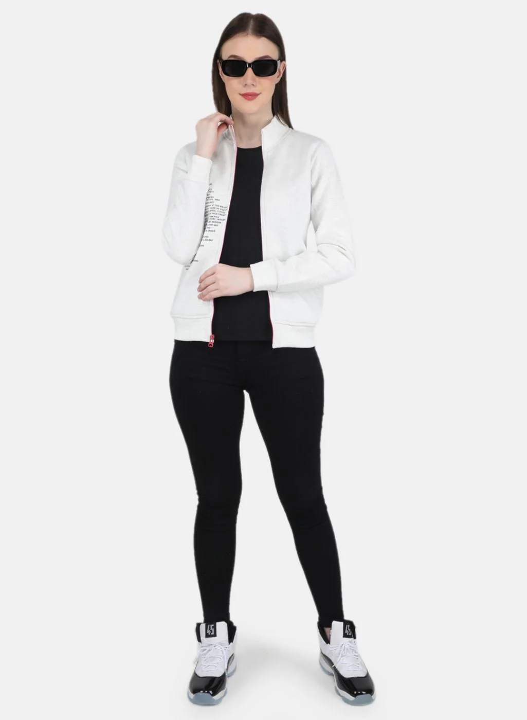 Women Off White Printed Sweatshirt - Image 4