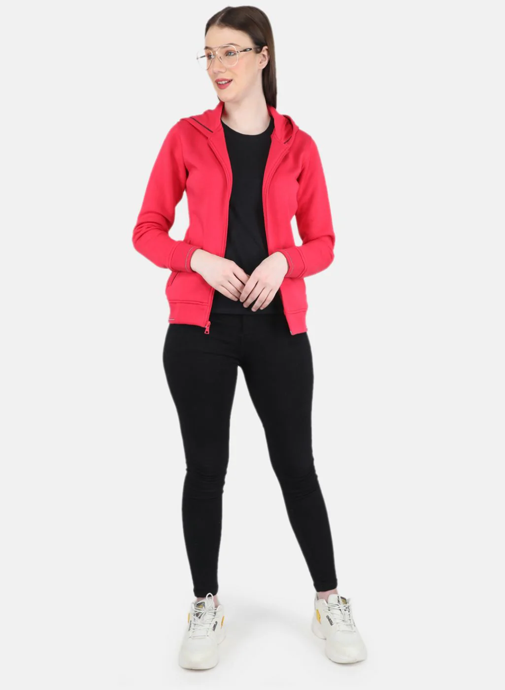 Women Pink Solid Sweatshirt - Image 4