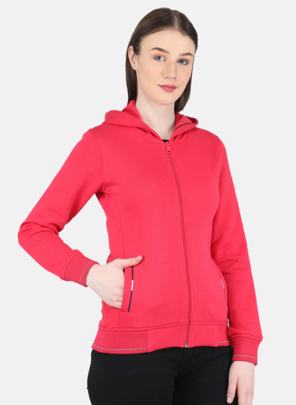 Women Pink Solid Sweatshirt - Image 6