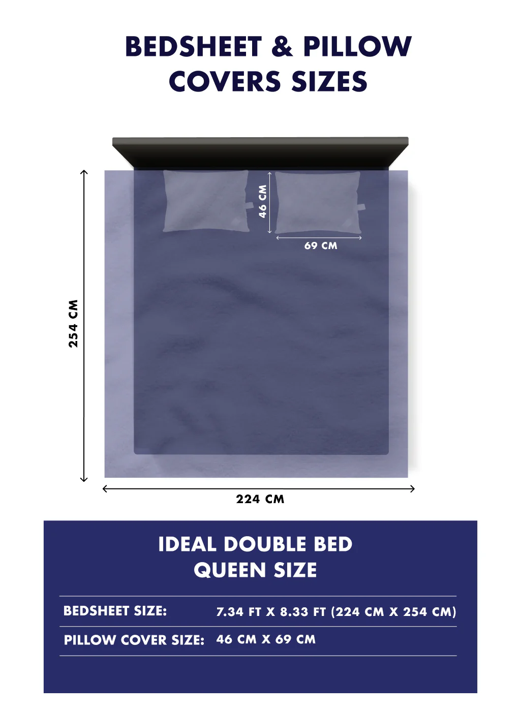 140TC Pure Cotton Queen Bedsheet with 2 Pillow Covers - Image 10