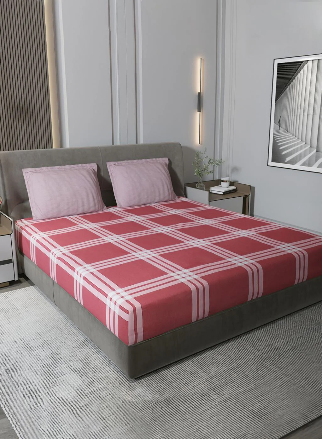 200TC Pure Cotton Queen Bedsheet with 2 Pillow Covers