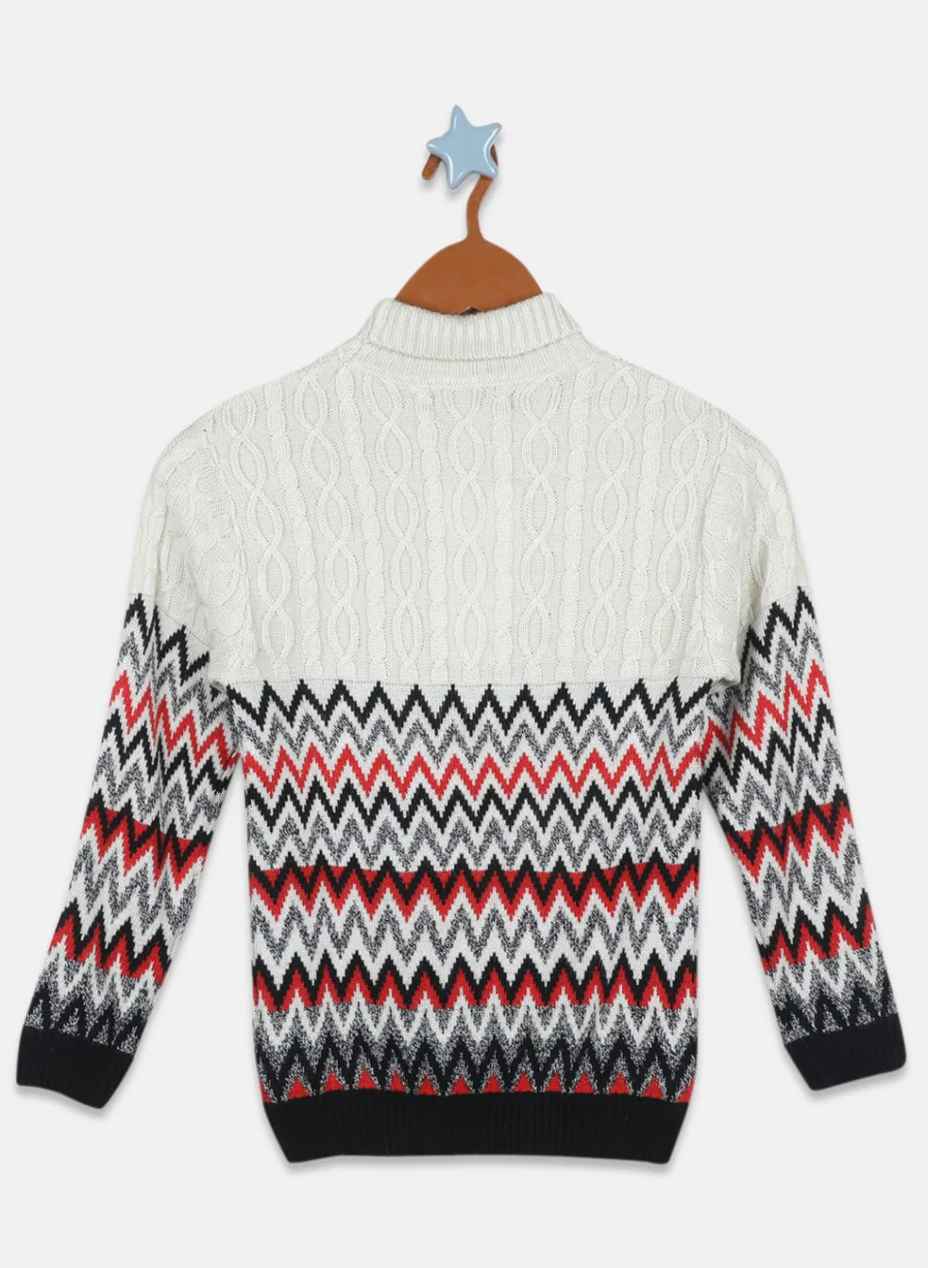 Boys Beige Zig-Zag Pullover - Image 2