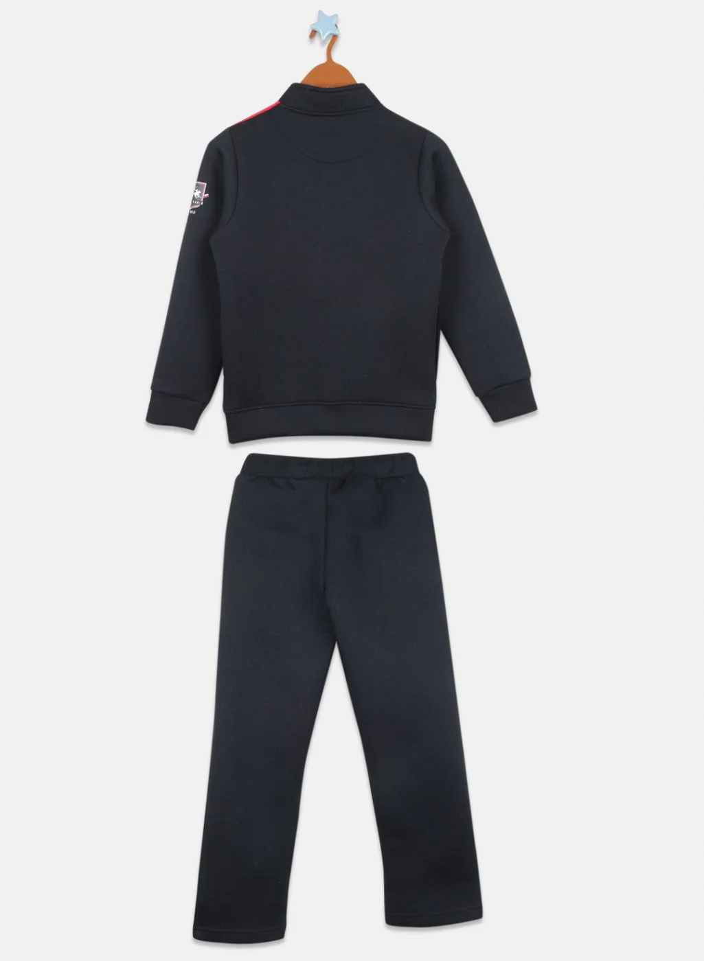 Boys Black Printed Tracksuit - Image 2