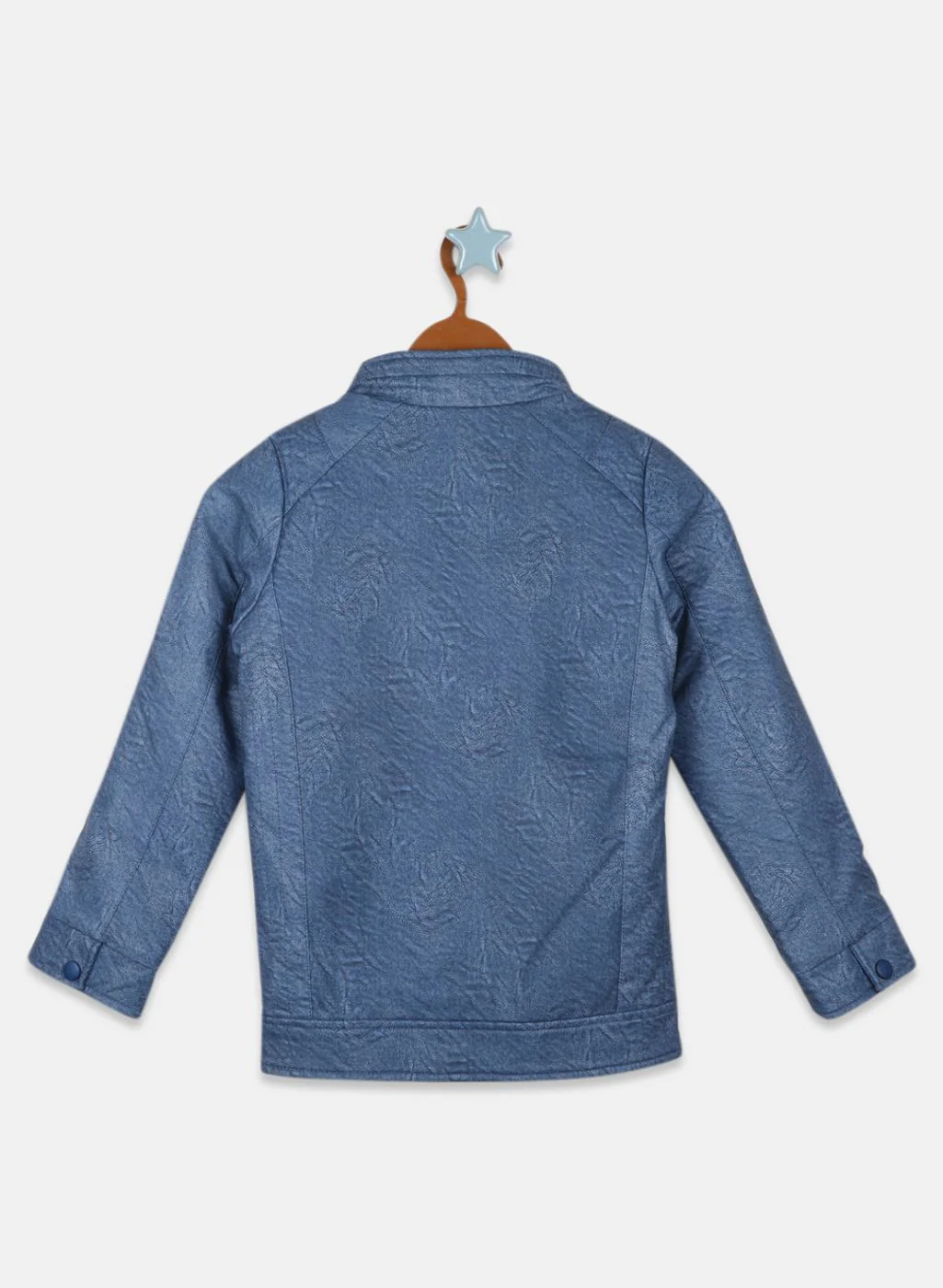 Boys Blue Self Design Jacket - Image 2