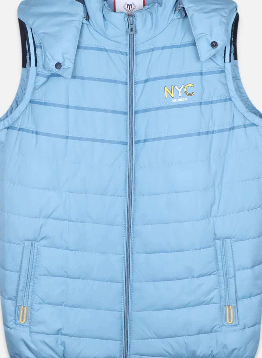Boys Blue Solid Jacket - Image 3