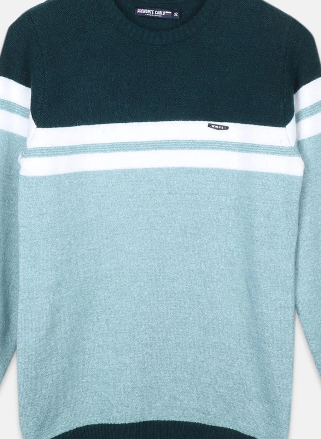 Boys Blue Solid Pullover - Image 3