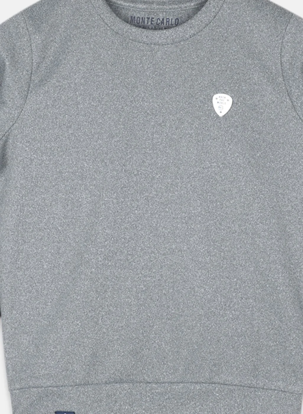 Boys Grey Solid Sweatshirt - Image 3