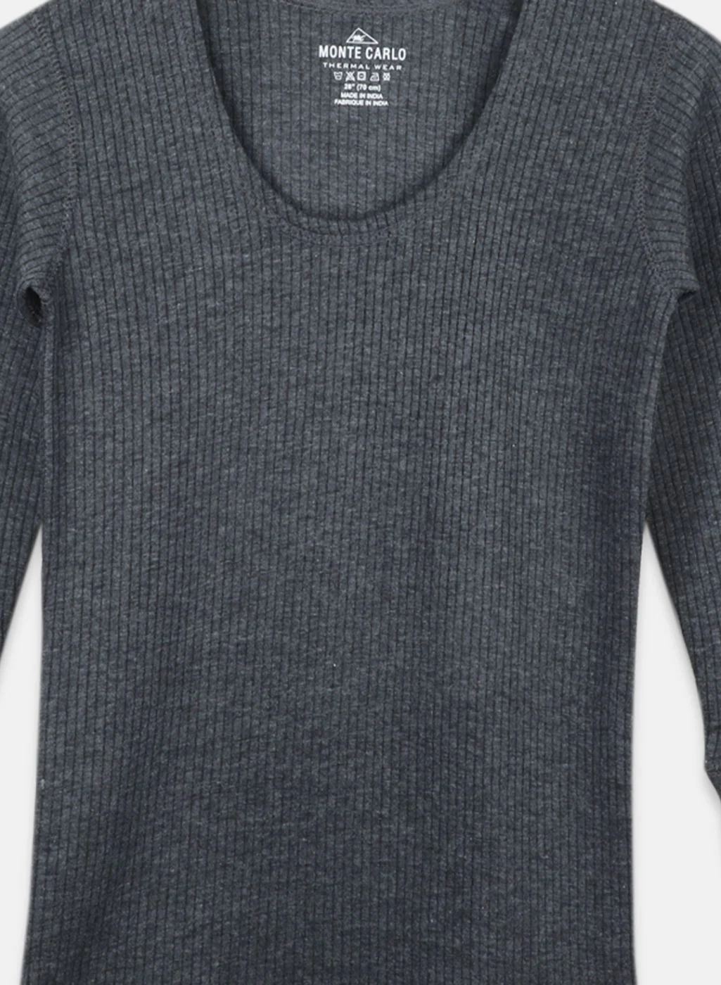 Boys Grey Solid Thermal Vest - Image 3