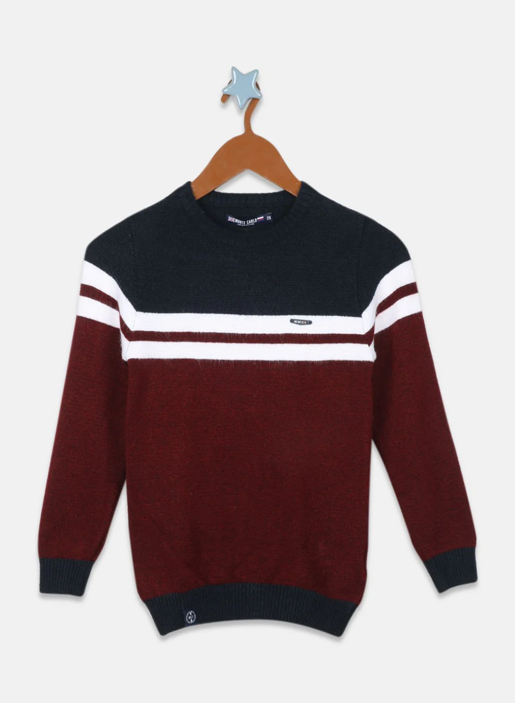 Boys Maroon Solid Pullover