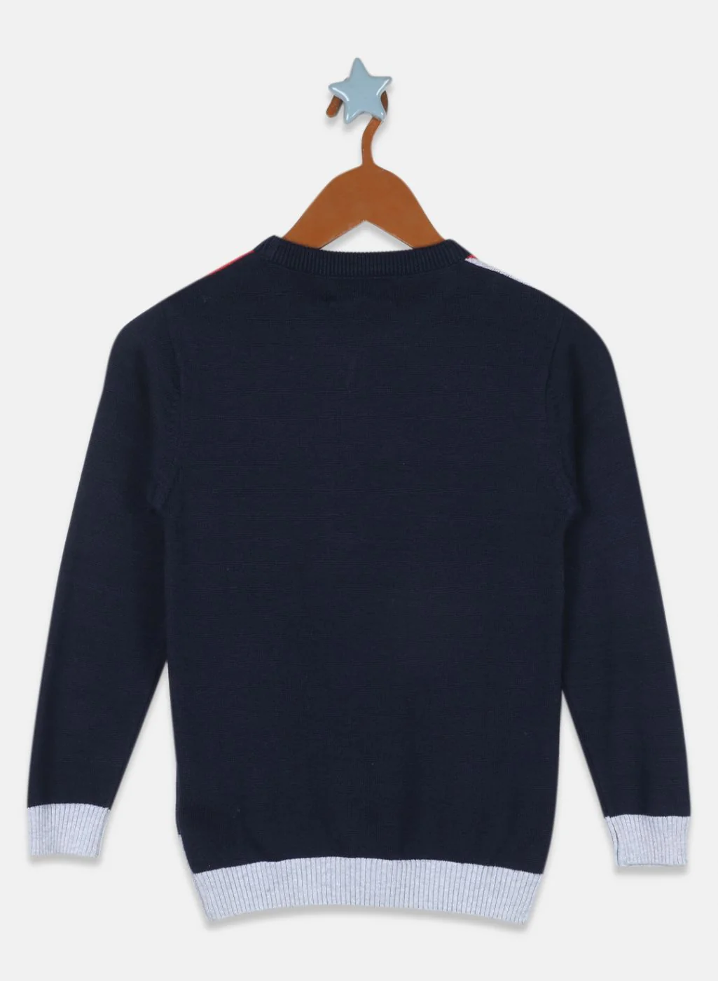 Boys NAvy Blue Jaquard Pullover - Image 2