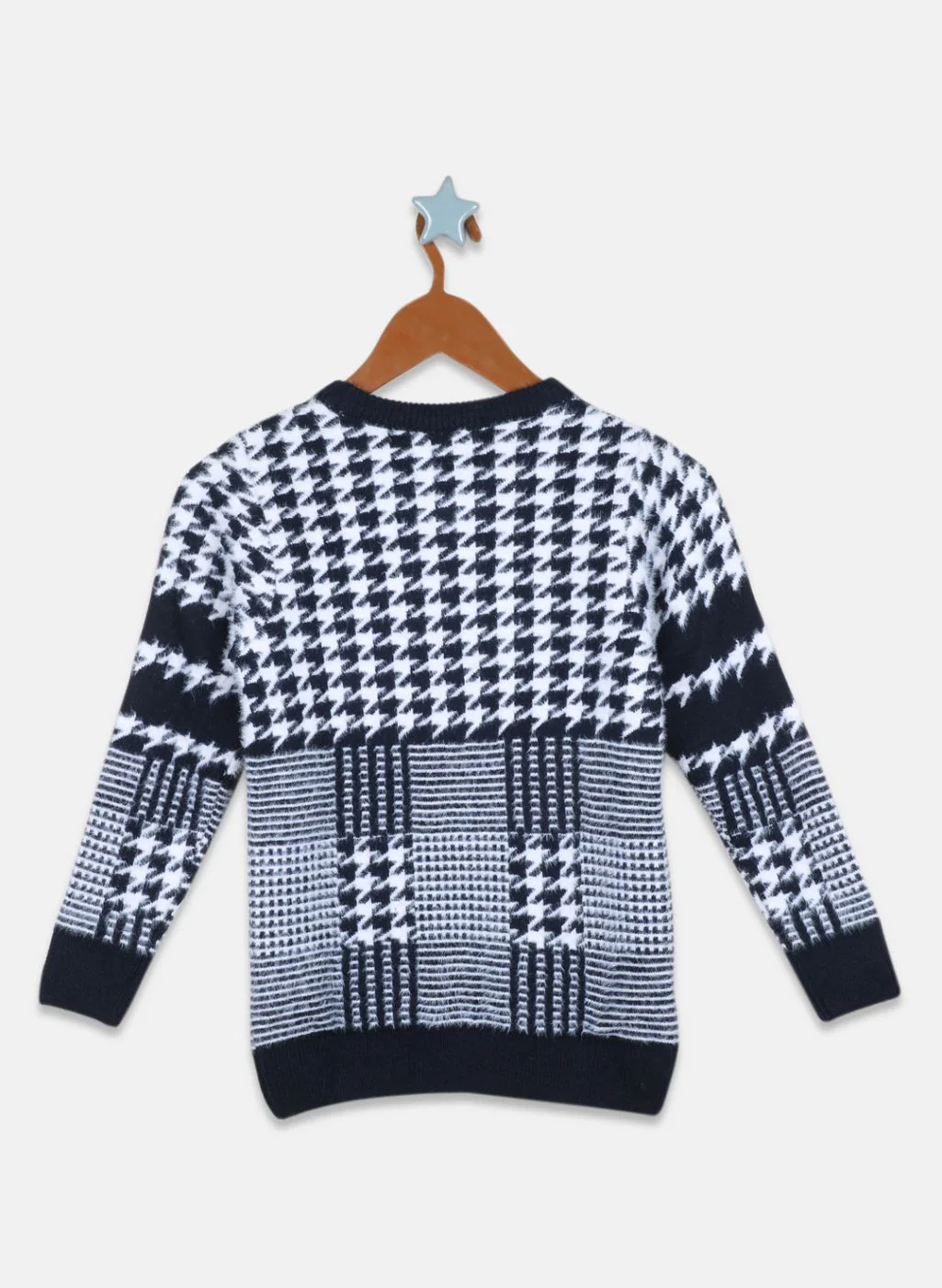 Boys NAvy Blue Jaquard Pullover - Image 2