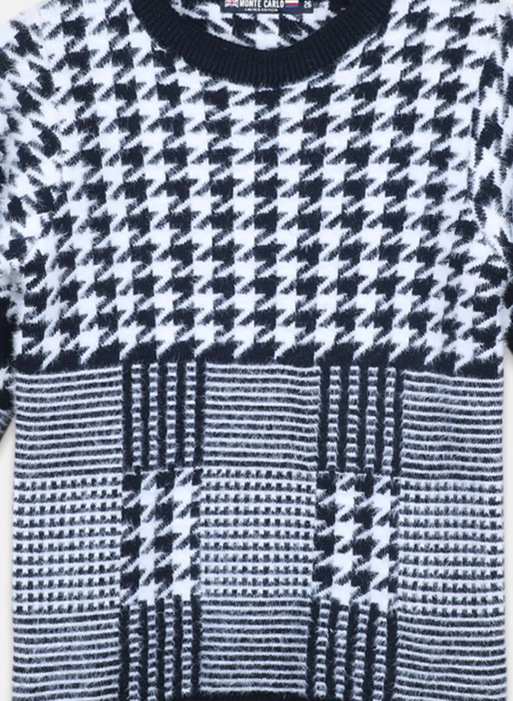 Boys NAvy Blue Jaquard Pullover - Image 3