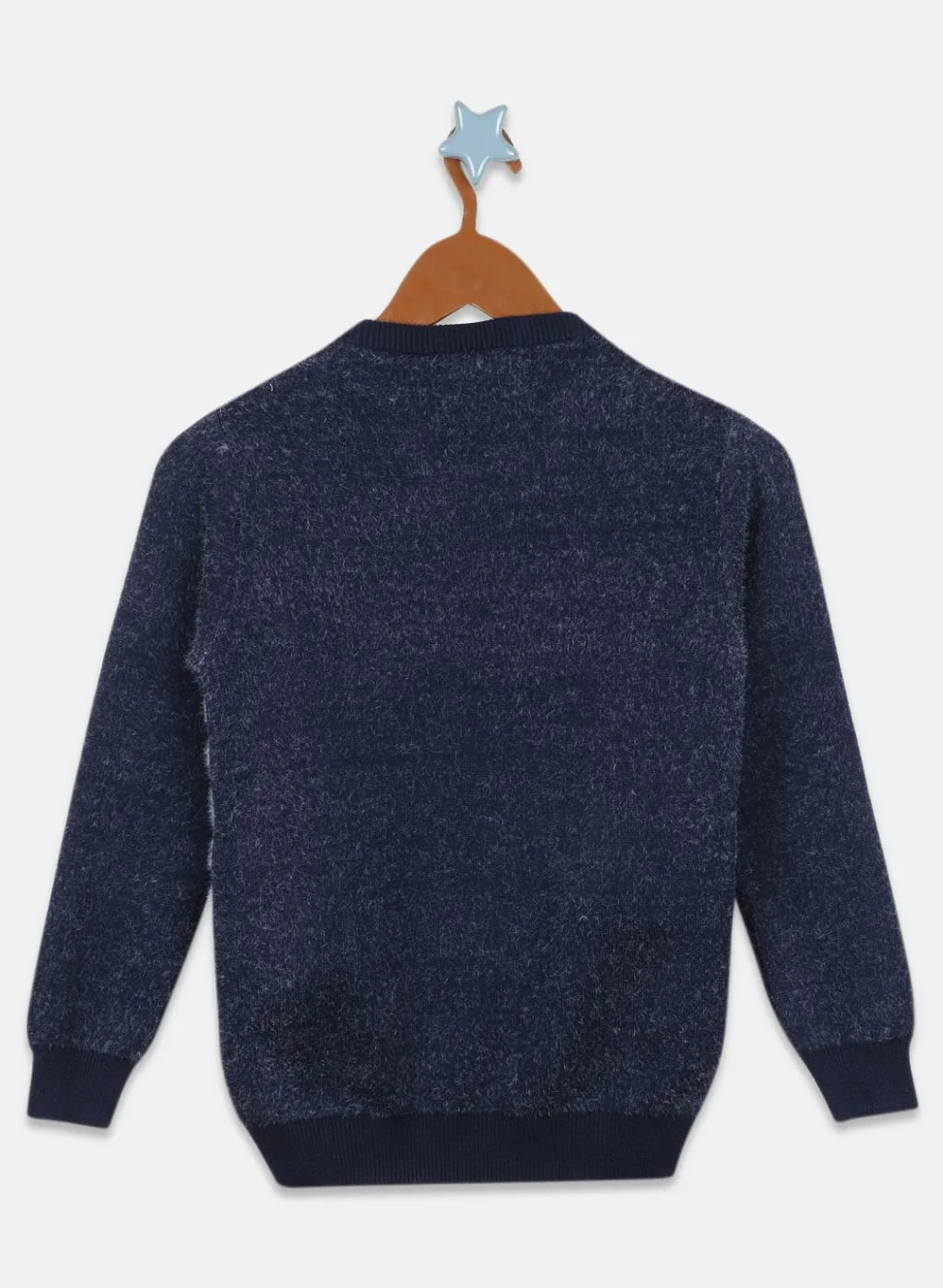 Boys NAvy Blue Jaquard Pullover - Image 2