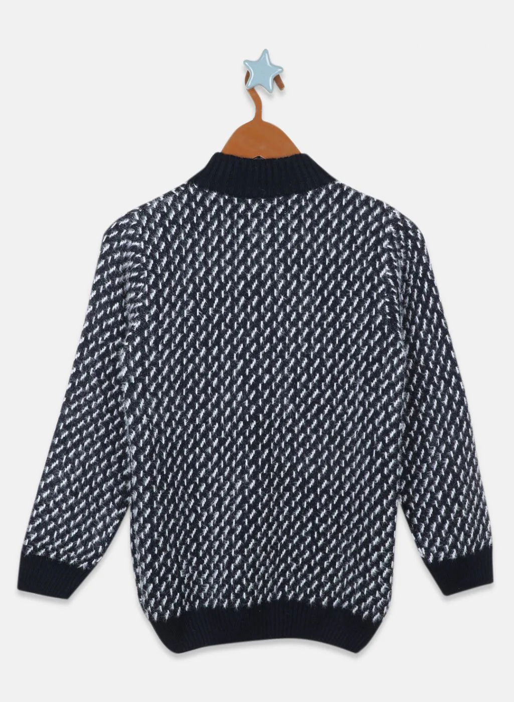 Boys NAvy Blue Jaquard Pullover - Image 2