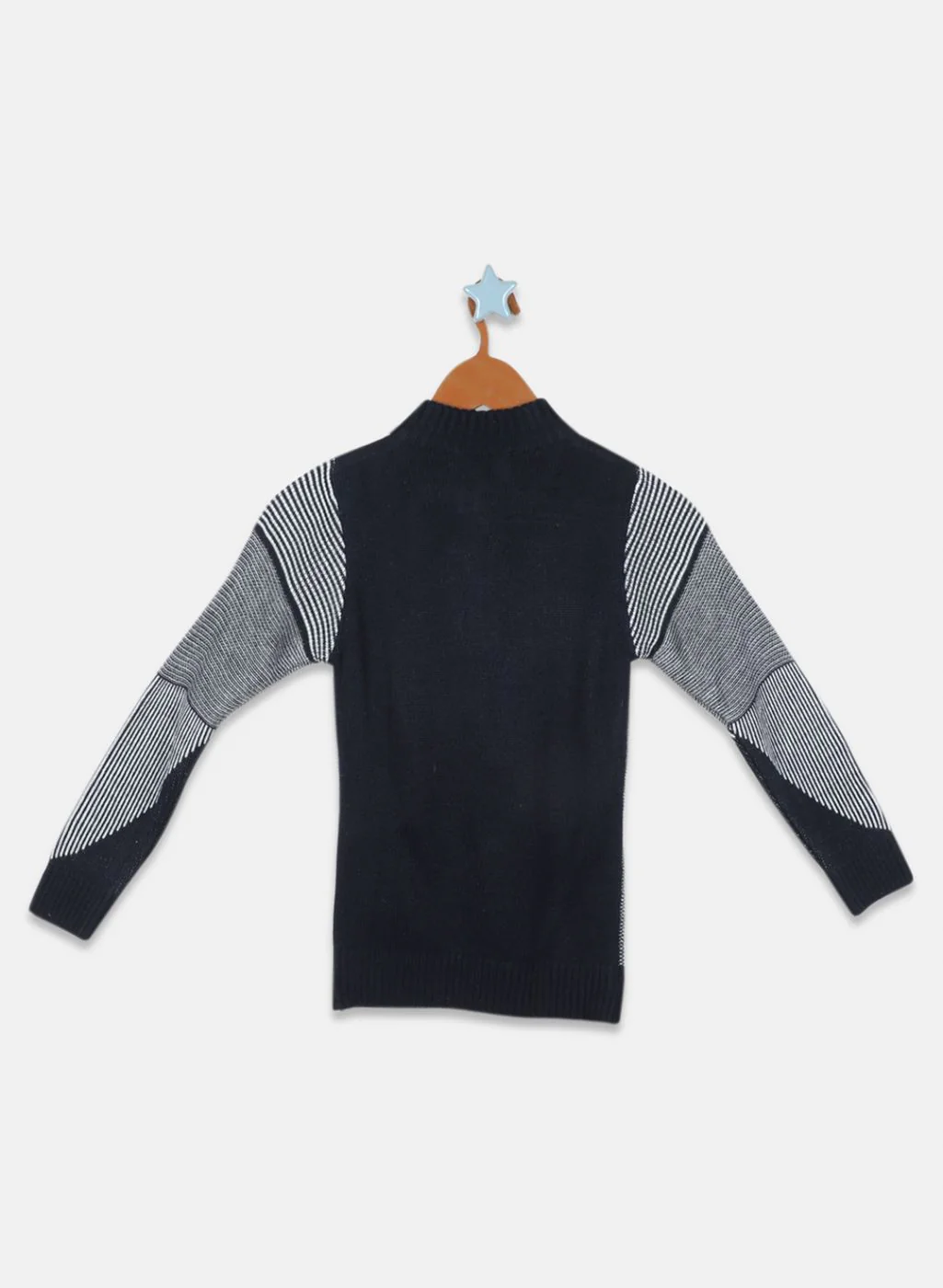 Boys NAvy Blue Jaquard Pullover - Image 2