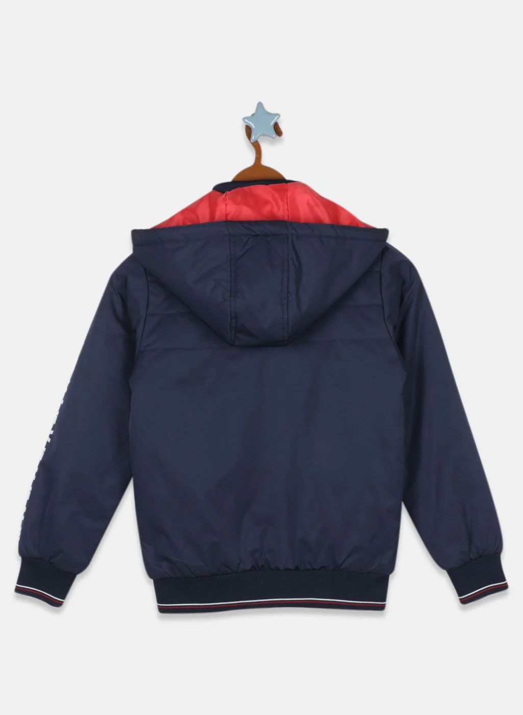 Boys NAvy Blue Solid Jacket - Image 2