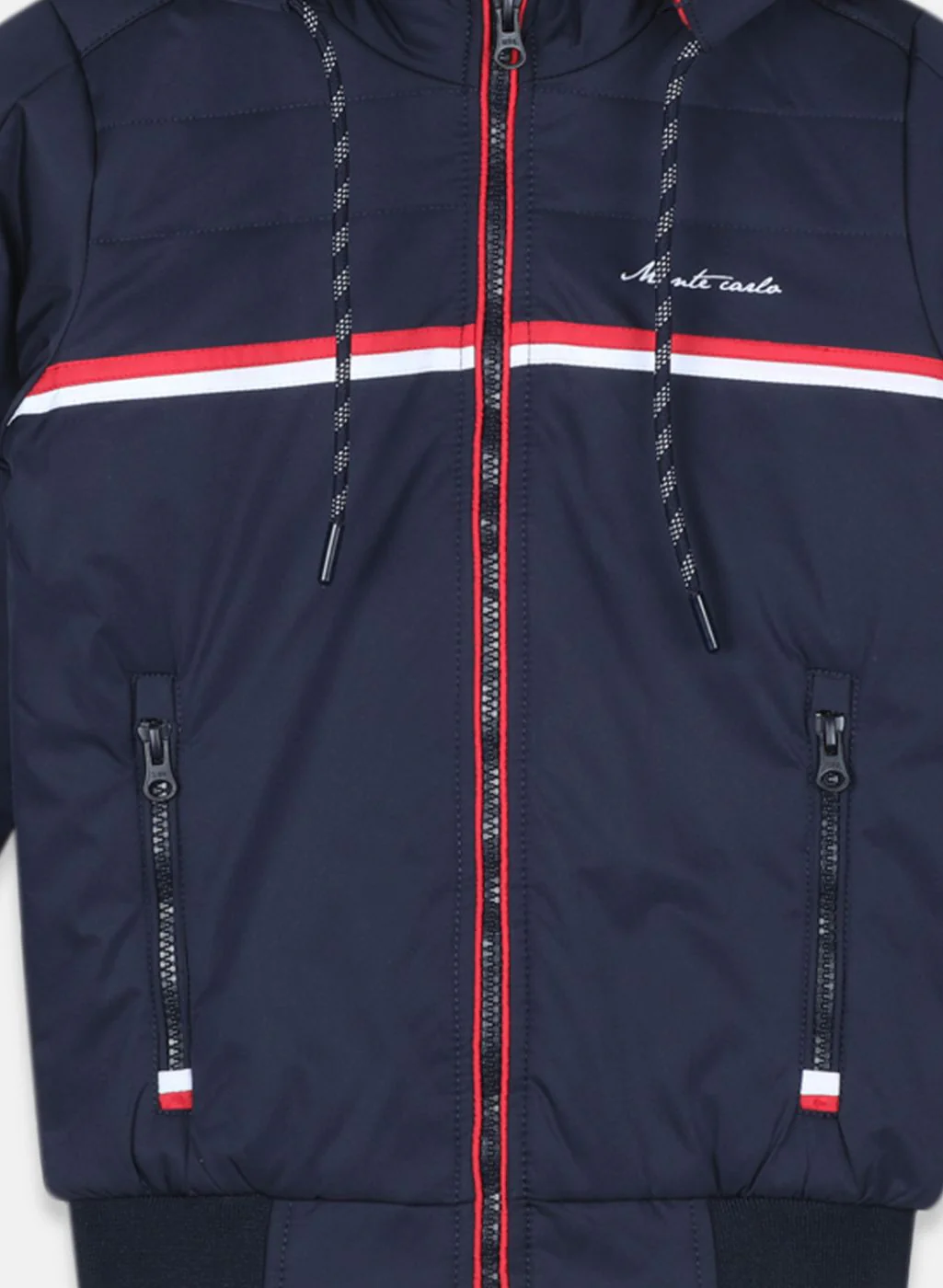 Boys NAvy Blue Solid Jacket - Image 3