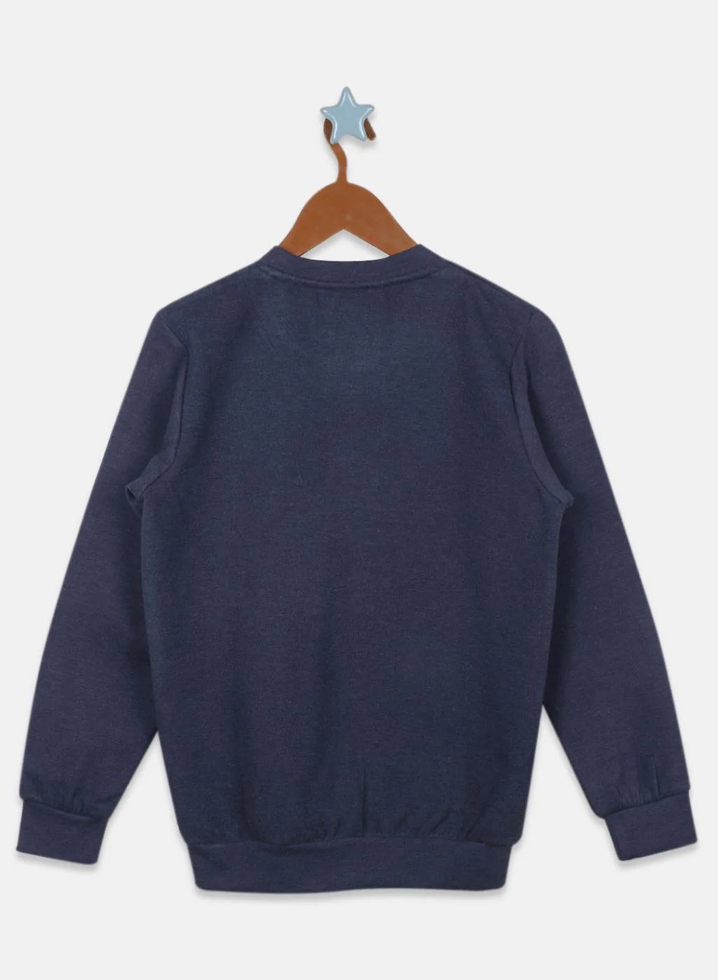 Boys NAvy Blue Solid Sweatshirt - Image 2