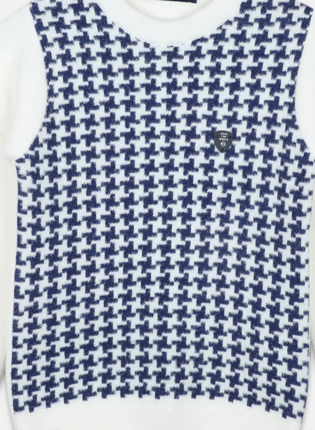 Boys Off White Jaquard Pullover - Image 3