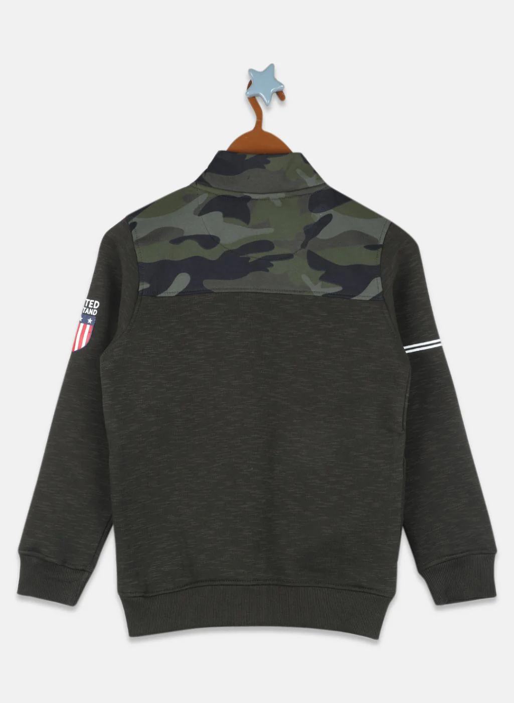 Boys Olive Printed Sweatshirt - Image 2
