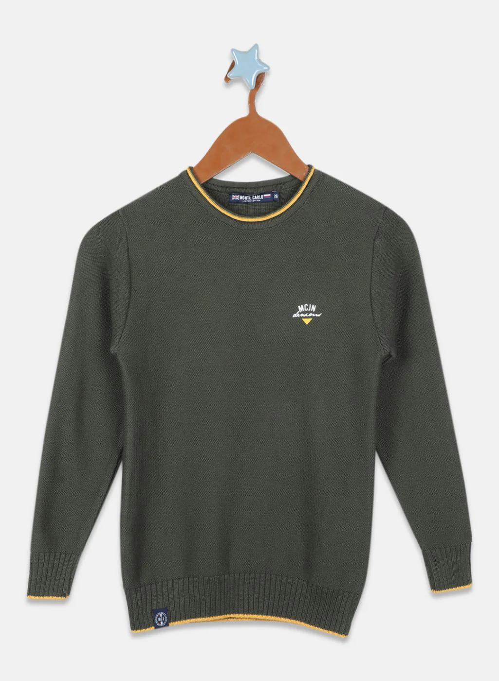 Boys Olive Solid Pullover