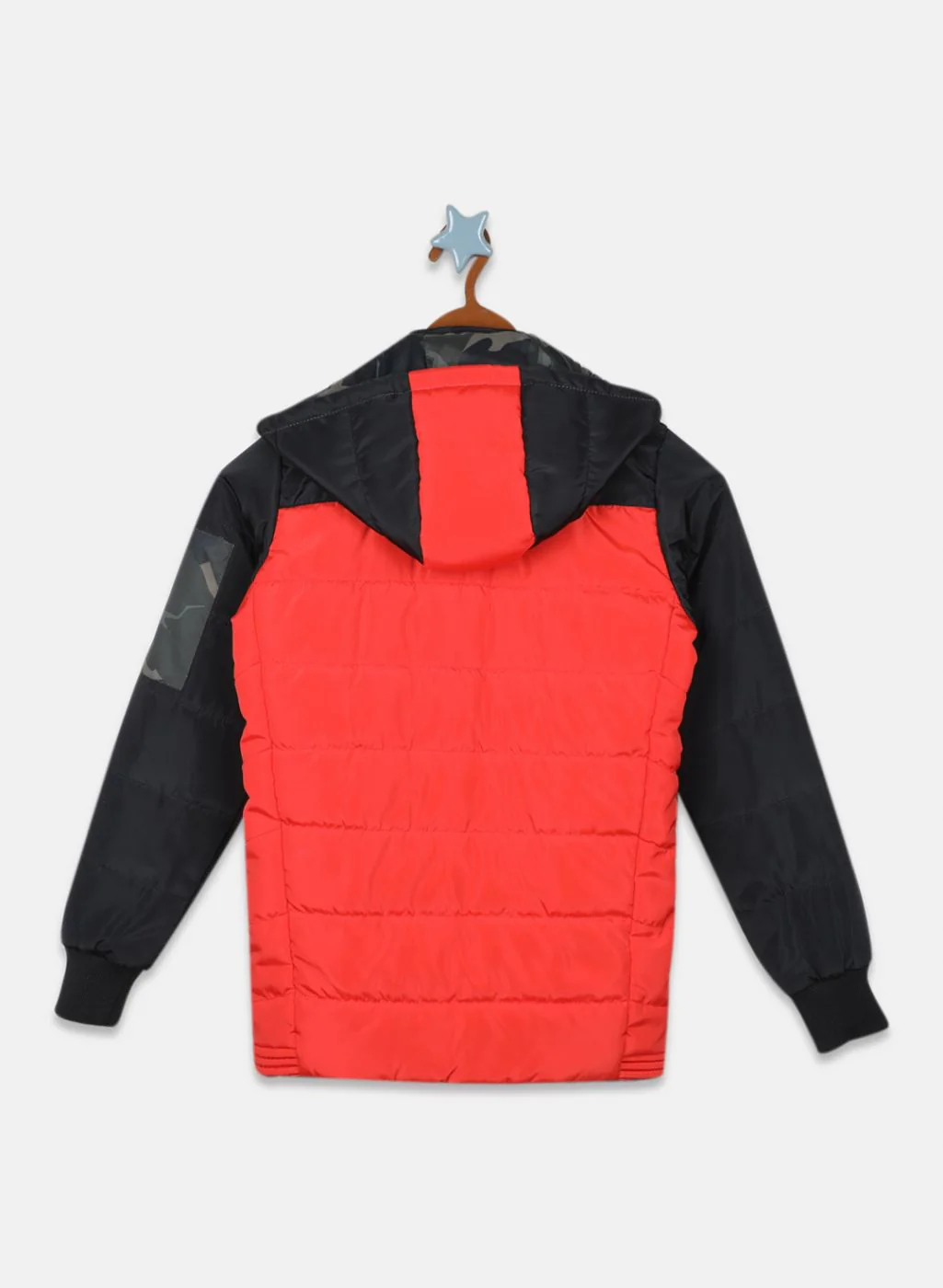 Boys Orange Printed Jacket - Image 2