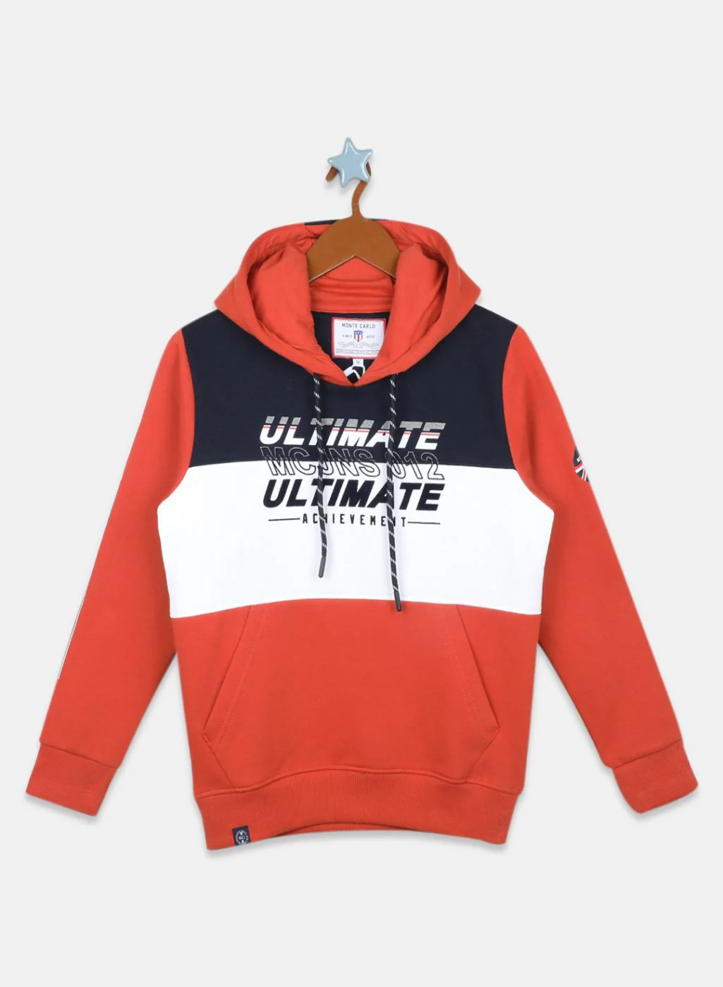 Boys Orange Printed Sweatshirt