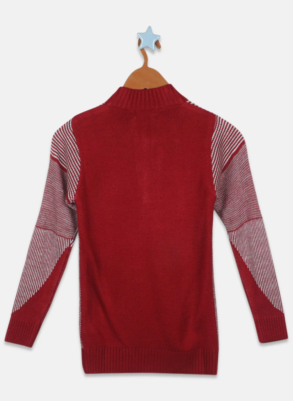 Boys Red Jaquard Pullover - Image 2