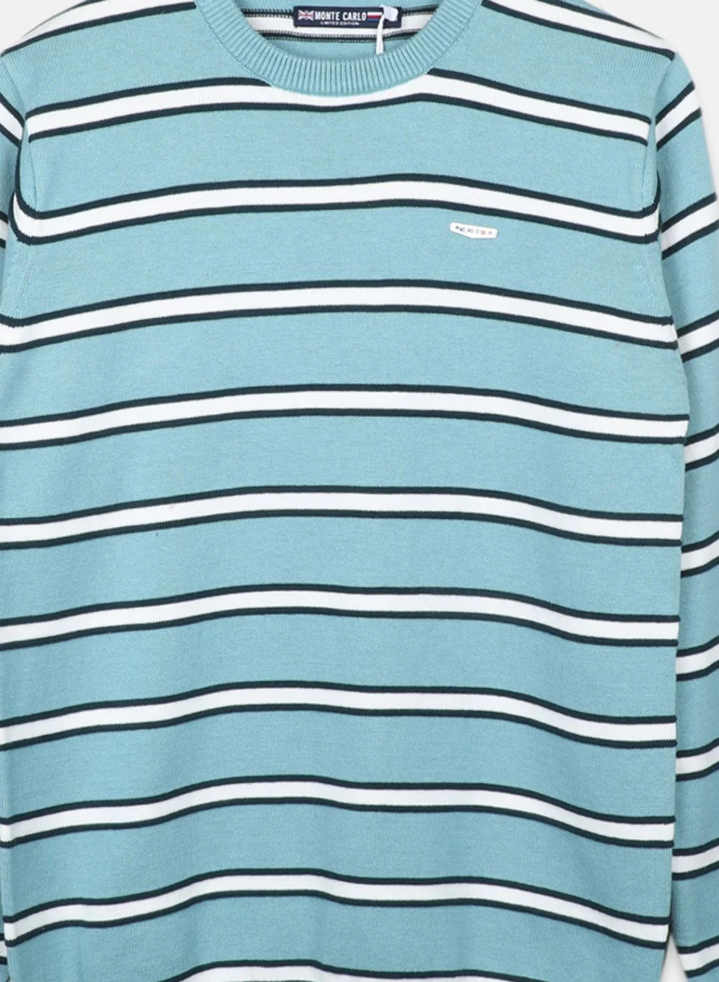Boys Teal Blue Stripe Pullover - Image 3