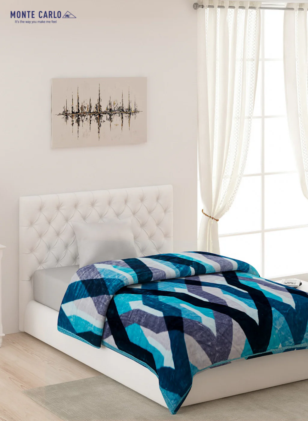 Double Bed Multicolor Mink Blanket - 1 Ply