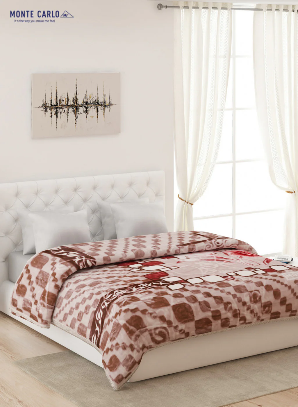 Double Bed Multicolor Mink Blanket - 2 Ply