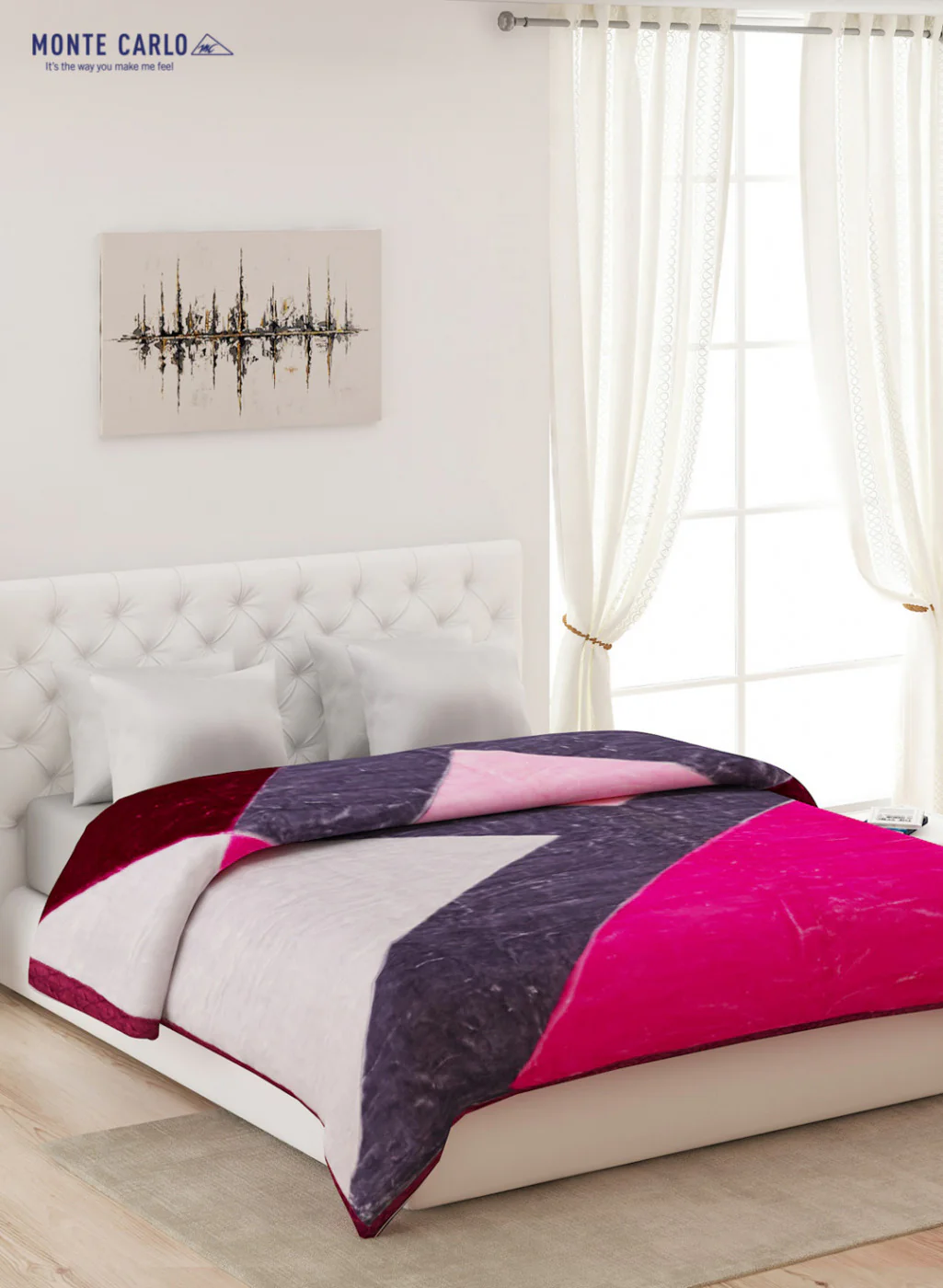 Double Bed Multicolor Mink Blanket - 2 Ply