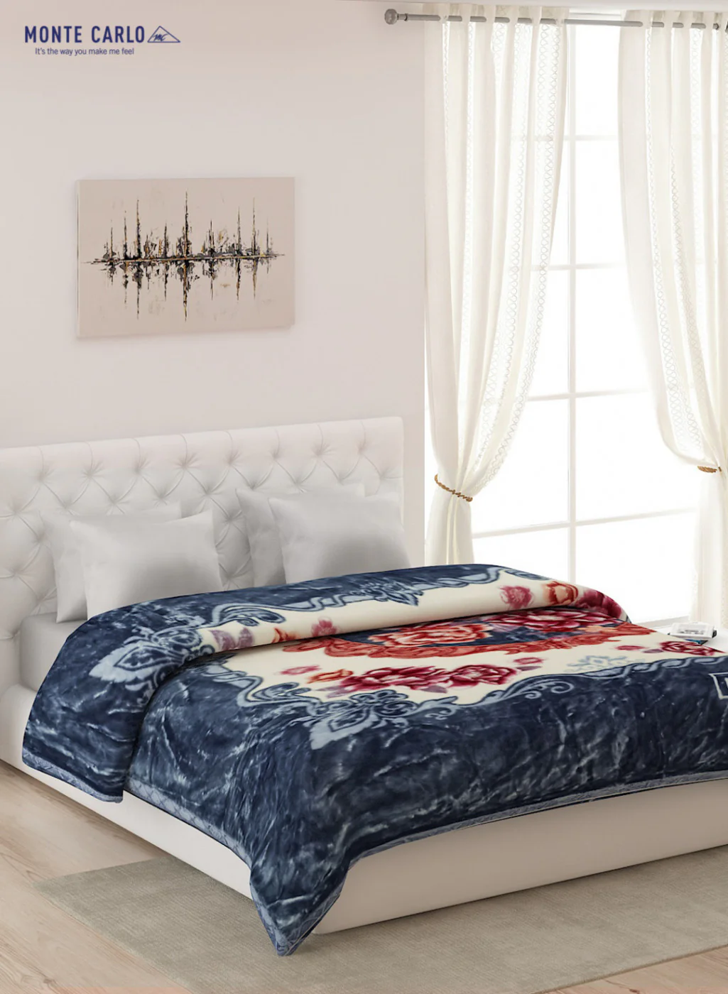 Double Bed Multicolor Mink Blanket - 2 Ply