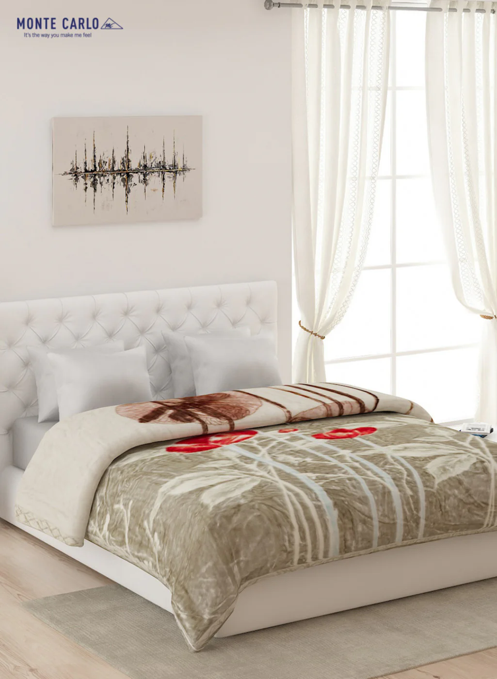 Double Bed Multicolor Mink Blanket - 2 Ply