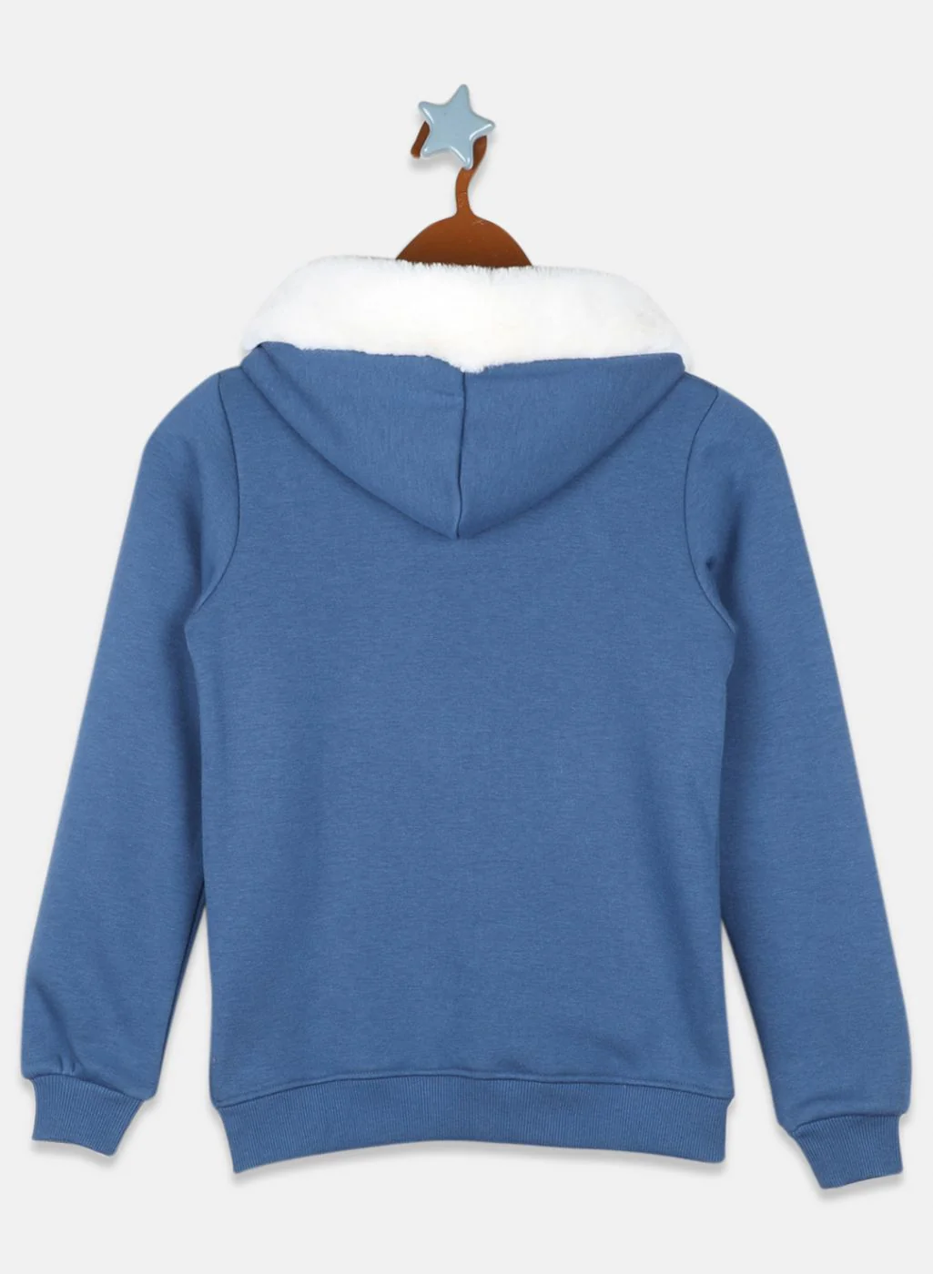Girls Blue Printed Sweatshirt - Image 2