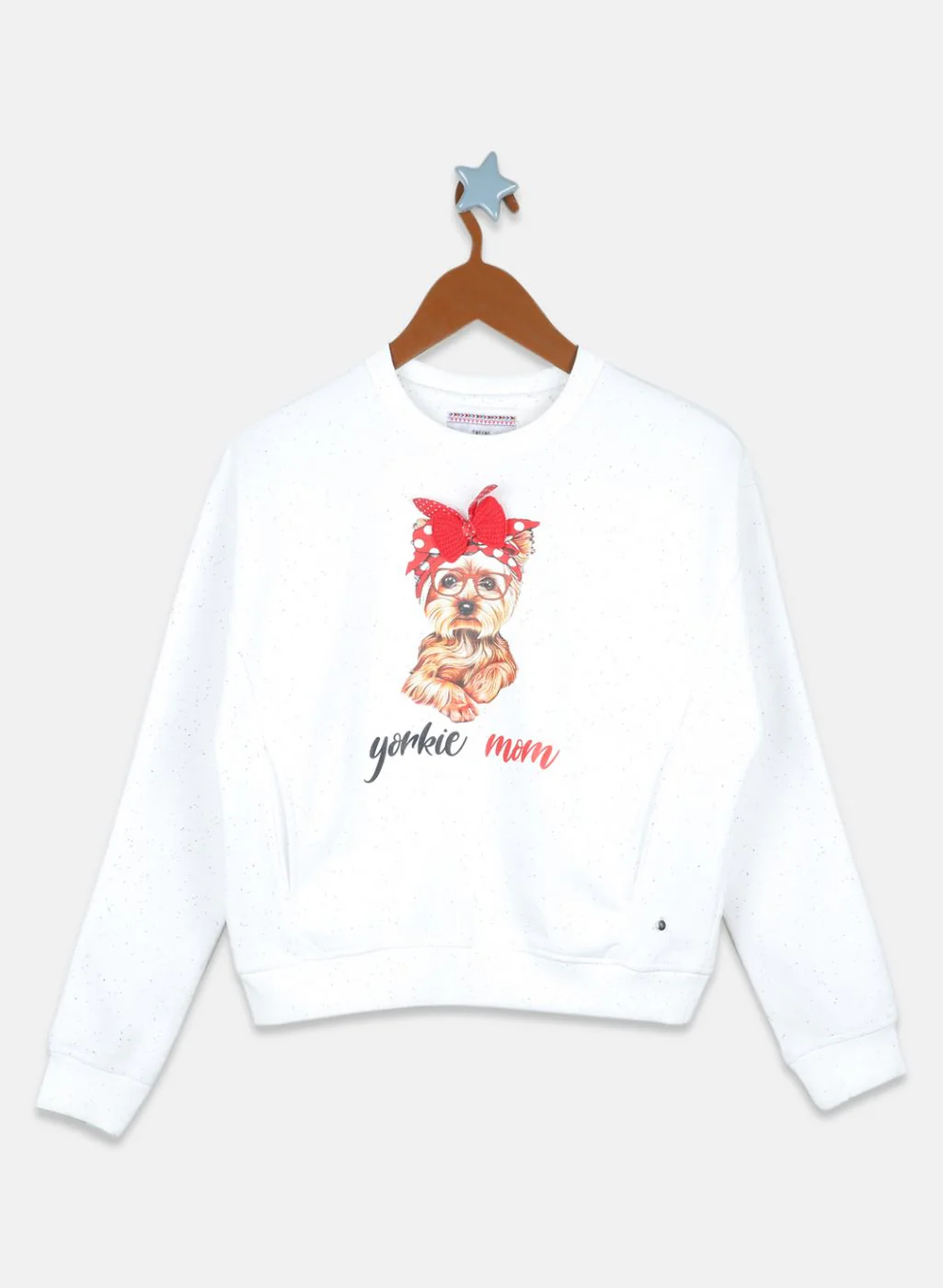 Girls Off White Printed Sweatshirt