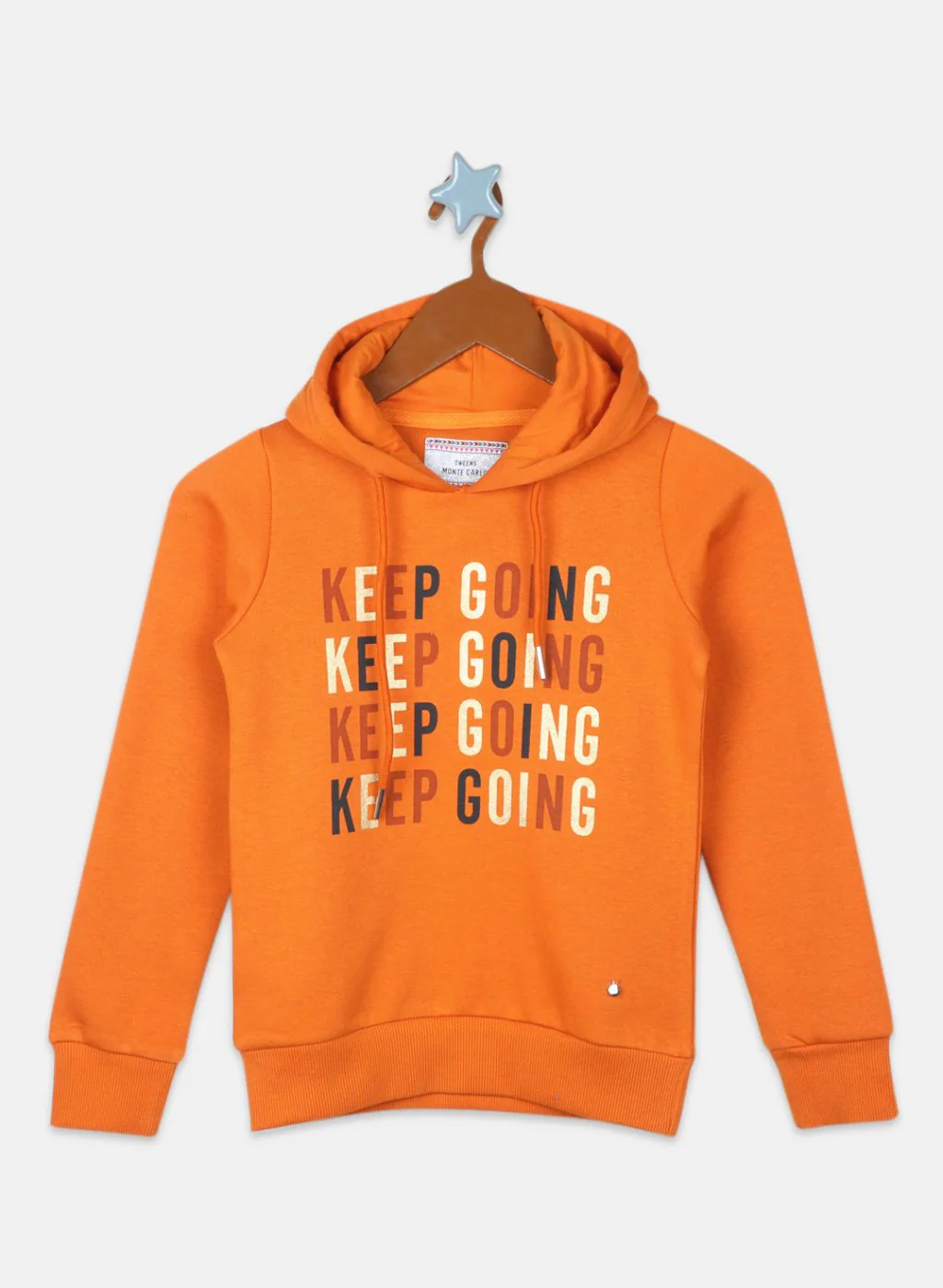 Girls Orange Printed Sweatshirt