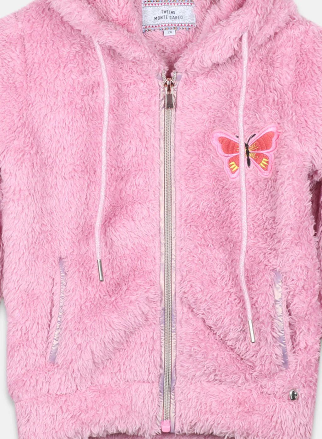 Girls Pink Solid Sweatshirt - Image 3