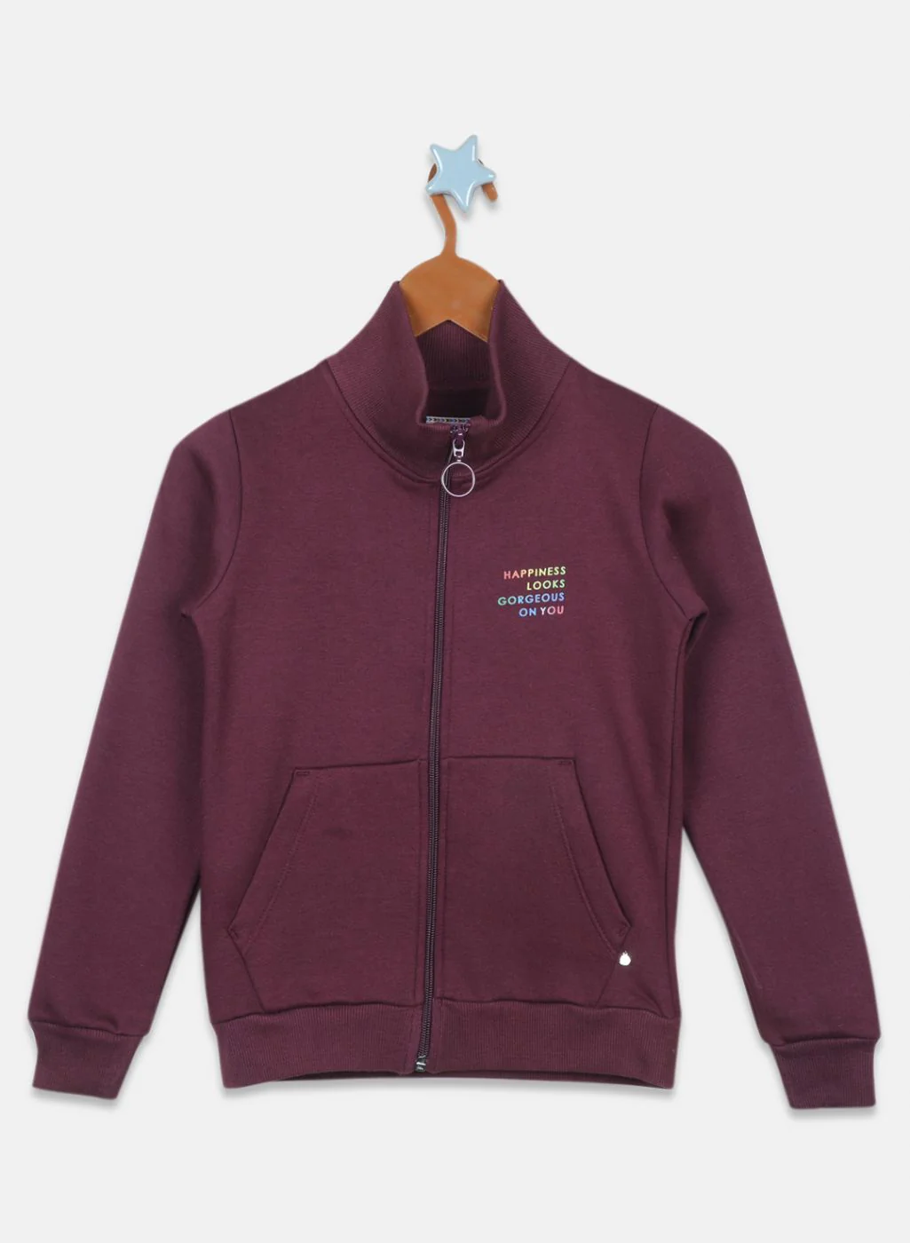 Girls Purple Solid Sweatshirt
