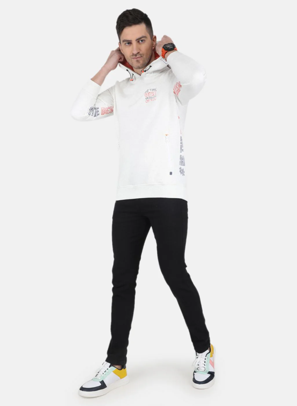 Men Beige Printed Sweatshirt - Image 4