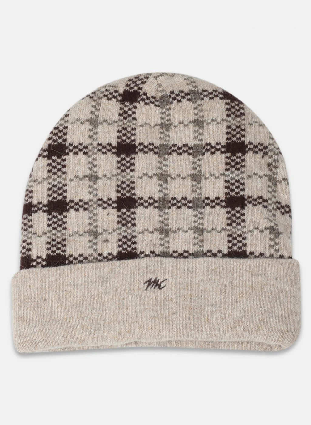 Men Beige Self Design Cap