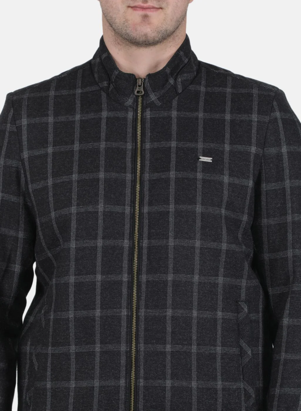 Men Black Check Coat - Image 5