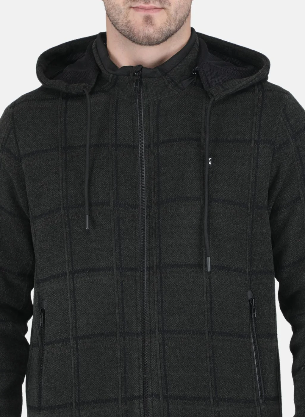 Men Black Jaquard Jacket - Image 5