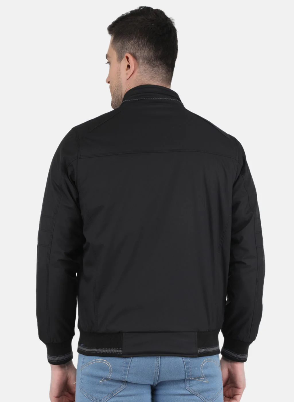 Men Black Jaquard Jacket - Image 3